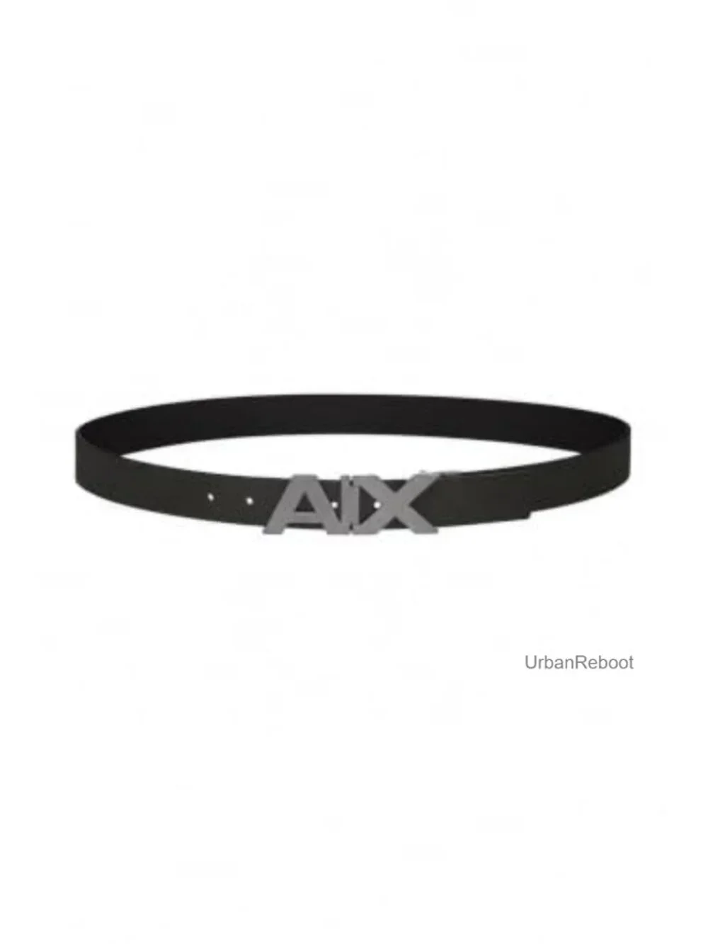 Men's Genuine Leather Belt with Signature Logo Buckle Adjustable
